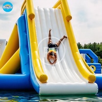 Glissière d'eau à double tyrolienne pour adulte, toboggan géant extérieur gonflable, jeux de cours de bstacle gonflables