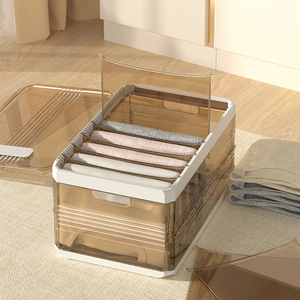 Clothing Organizer Plastic <b>Storage</b> Box Rectangle 40x25x20cm Layered For Pants <b>Clothes</b> Home Use - Product Image 1