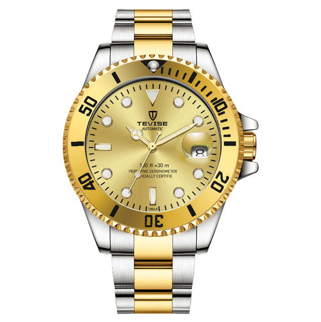 TEVISE T801A Men Skeleton Automatic Mechanical Watch Stainless Steel Luxury Waterproof Business Wristwatch OEM ODM Custom Logo