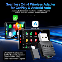 Adaptador Inalámbrico CarPlay 2026 2 en 1, Dongle de Cableado a Inalámbrico para Teléfonos Apple y Android, Plug and Play, Accesorio Universal para Auto