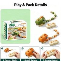 Jeu de serpent gourmand télécommandé magnétique 2,4 GHz pour enfants avec lumière et son, jouet dinosaure RC, jeux STEM amusants pour la famille, cadeau idéal