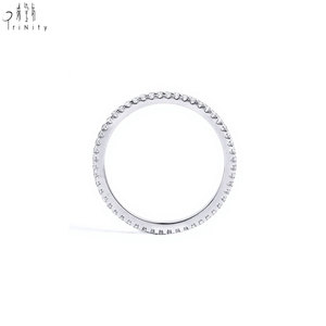 Proveedor de Hong Kong, Joyería Fina Eternity Personalizada Exclusiva al por Mayor, Anillo Apilable de Diamantes Naturales en Oro Blanco de 18K para Mujer - Product Image 4