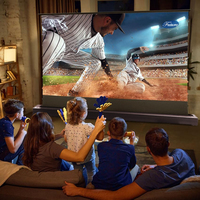 Projecteur électronique motorisé 4K avec écran argenté ALR, 72-150 pouces, longue portée, home cinéma 3D, angle de vue de 160 degrés, portable
