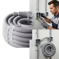 Tuyau flexible en PVC ondulé pour la protection des câbles, conduit électrique étanche, fabrication OEM disponible