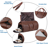 Sac de voyage et de sport convertible unisexe avec logo personnalisé, 20-35L, en cuir véritable, bagage cabine avec fermeture éclair, style tendance, organisateur