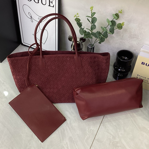 Bolsos de mano de piel de vaca esmerilada Bolsos de mano de mujer de cuero genuino Bolsos de hombro Bolsos de cuero de gamuza de moda informal <span class=keywords><strong>para</strong></span> mujer - Product Image 4