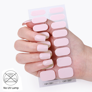 Desenvolvimento Não Precisa de UV Lâmpada Forte Prego Dica Adesivo Adesivo Branco Romance Estilo Francês Semi-transparente Gel Nail Strips - Product Image 6