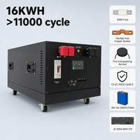 Système de stockage d'énergie tout-en-un empilable 15KW 16KW 30KW avec onduleur 48V 280Ah, boîtier de batterie au lithium LiFePO4 DIY et écran LCD