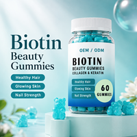 OEM Marque Privée Gummies Biotine Collagène Kératine 60 Pièces Cheveux Peau Ongles Beauté Vitamines Adultes