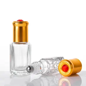 3ml 6ml 9ml 12ml Sechseck form Rolle auf Glasflaschen Parfüm glas ätherische Öl flaschen mit rostfreiem Roller Großhandel