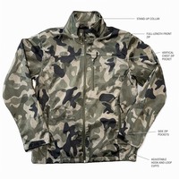 Veste de travail camouflage OEM ODM avec poignets réglables à boucles auto-agrippantes et ourlet élastique à cordon de serrage pour service sur le terrain