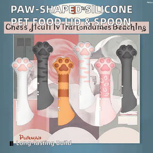 Sıcak satış taşınabilir pratik pençe şeklinde silikon kapak çevre dostu otomatik kapalı <span class=keywords><strong>Pet</strong></span> gıda köpekler evcil hayvan kaseleri besleyiciler için Can - Product Image 2