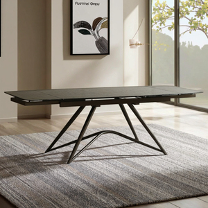 Nhà máy Trung Quốc bán tùy chỉnh hiện đại ánh sáng sang trọng kim loại Chân Gốm Tabletop Tempered Glass bảng để bán - Product Image 4