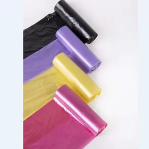 Nuovi prodotti apertura piatta HDPE in plastica viola OEM Logo industriale superficie imballaggio sacchetti di imballaggio immondizia dalla cina