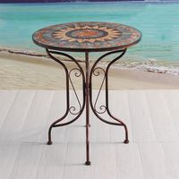 Ensemble de table et de chaises de balcon modernes en alliage d'aluminium mosaïque européen pour hôtel, loisirs en plein air