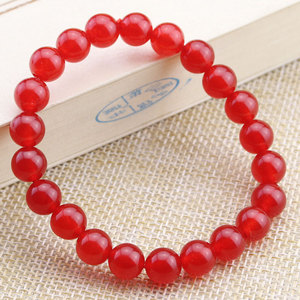 Carnelian <b>Bracelet</b> 8mm Round Beads Single Strand <b>Red</b> Jewelry Gift For Women - Product Image 1
