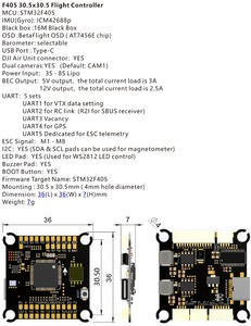 Contrôleur de vol FPV F405 Stack 8S 60A 65A 80A 100A 120A ESC FC Kit ESC pour Drone de Course UAV - Product Image 5