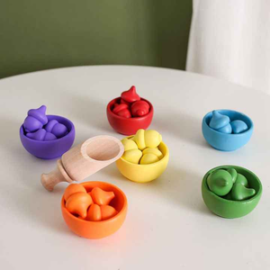 Nuova tendenza Montessori giocattolo in legno colorante palla e tazza educativo gioco e scatola di formazione per l'apprendimento dei bambini - Product Image 4