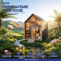 Villa Modulaire en Bois à Structure en Acier Préfabriquée, Design Européen, Forme Triangulaire, Durable, Installation Rapide, Garantie 3 Ans