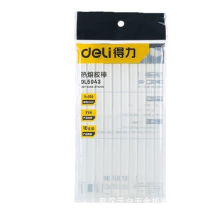 Bâtons de colle thermofusible Deli 11x200mm EVA, lot de 10, blanc transparent - Product Image 5