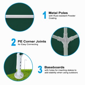 10x10FT Modern Outdoor <b>Party</b> Tent Stainless Steel Heavy-Duty Wedding Canopy <b>Gazebo</b> 4 Removable Sidewalls Outdoor Furniture - Product Image 6