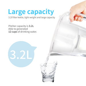 Pichet à eau manuel Coolway OEM/ODM avec filtre alcalin PH, capacité de 3,2 L, durée de vie du filtre de 60 jours - Product Image 5