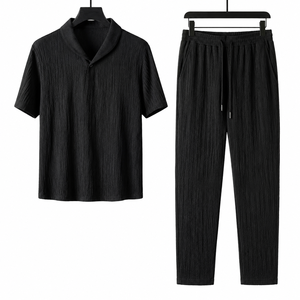 Conjunto <span class=keywords><strong>de</strong></span> Dos Piezas <span class=keywords><strong>de</strong></span> <span class=keywords><strong>Verano</strong></span> para <span class=keywords><strong>Hombre</strong></span>, Camiseta <span class=keywords><strong>de</strong></span> Manga Corta y Pantalones, Atuendo Deportivo Informal - Product Image 2