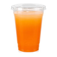 Gobelet en PET transparent pour jus, gobelet en plastique jetable pour boissons froides avec couvercle pour bar à jus, restaurant, restauration, vente en gros