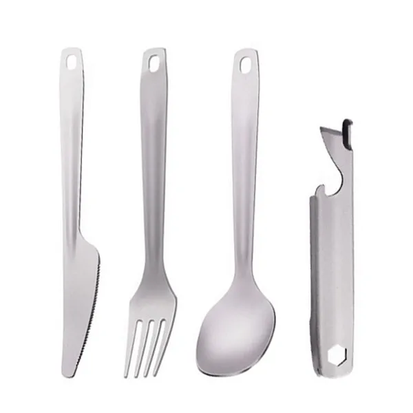 3 Piece Set Outdoor Kitchenware Cutlery Titanium Spoon Knife Fork Ultralight tableware