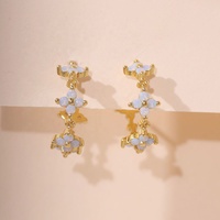 Nagosa 925 argent sterling femmes boucles d'oreilles or vermeil 18k 14k laiteux nano trèfle à quatre feuilles lvy fleur huggie cerceaux