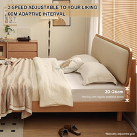 600767 Cadre de lit simple ou double de style nordique Quanu, en bois massif, meubles de chambre à coucher pour adultes, lit simple en bois simple, taille king ou queen