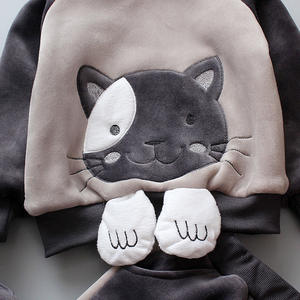 Conjunto de Ropa Infantil para Invierno, 3 Piezas, con Peluche y Capucha, con Estampado de Dibujos Animados - Product Image 2