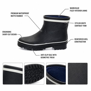 Stivali da Pioggia Corti in Gomma Personalizzati per <span class=keywords><strong>Uomo</strong></span>, Scarpe Impermeabili Comode alla Moda per Pesca, Attività all'Aperto e Uso Quotidiano - Product Image 3