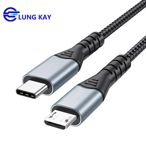 Lung Kay Tùy Chỉnh 1M OTG 3A Dữ Liệu Cáp Type-C Để Micro <span class=keywords><strong>USB</strong></span> Nhanh Chóng Sạc Với Lá Che Chắn Chất Liệu Cho <span class=keywords><strong>Android</strong></span> Điện Thoại Di Động - Product Image 1