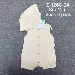 Conjunto de <span class=keywords><strong>Ropa</strong></span> de Bebé de 2 Piezas 100% Algodón, Mameluco con Botones + Gorro a Juego, Unisex, <span class=keywords><strong>Ropa</strong></span> de Verano para Bebés de 3 a 12 Meses - Product Image 2