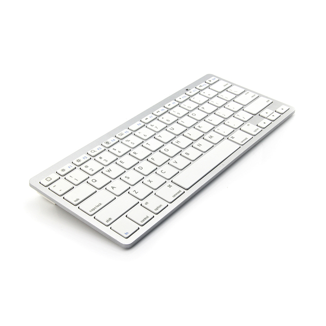 HT ABS Blue Tooth Triple-A Batteries Wireless Mini Keyboard Metal English Qwerty Layout Gaming Keyboard for Laptop