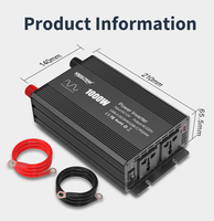 Convertisseur d'alimentation portable 1000W pour véhicule, adaptateur USB DC 12V AC 110V, onduleur à onde sinusoïdale pure