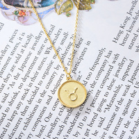 Collar de Plata de Ley 925 de Excelente Calidad, Chapado en Oro de 14K, con los 12 Signos del Zodiaco, Collar de Tauro