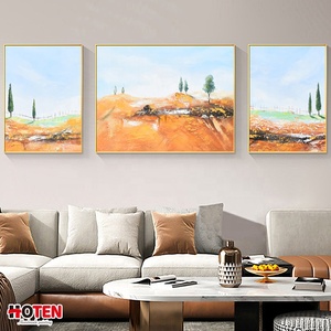 Peintures à l'huile de paysage <span class=keywords><strong>Orange</strong></span> sur toile, affiche d'art mural et images suspendues pour décoration de salon moderne - Product Image 3