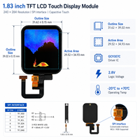 Módulo LCD TFT de 1.83 Pulgadas, Pantalla IPS de Vista Completa 240x284, Servicio Personalizado OEM/ODM, Controlador IC GC9307C SPI de 4 Líneas, Escáner Portátil