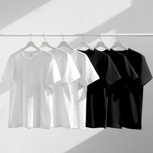 9XL 200 Gramos Camisetas sólidas Personalice su propia impresión 100% Algodón Blanco Negro Camisetas en blanco - Product Image 2