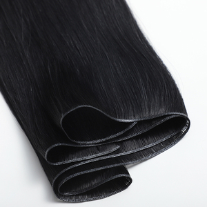 Extensions <span class=keywords><strong>de</strong></span> <span class=keywords><strong>cheveux</strong></span> vierges Genius Weft les plus vendues, noir naturel, super double drawn, lisses et soyeuses, double trame machine pour salon - Product Image 5