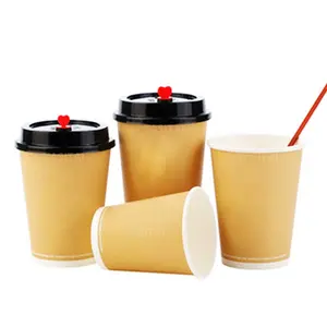 Tek kullanımlık sıcak içecek paket milktea tek duvar çift duvar kağıdı bardak kahve fincanları