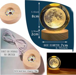 Bola de Cristal Láser 3D Transparente de 6cm, Luz Nocturna con Diseño Pulido por Arenado, Impresión UV, Recuerdo DIY para Regalo de Vacaciones/Boda - Product Image 3