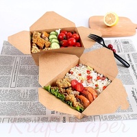 Wholesale Custom Disposable Eco-Friendly Kraft Paper Boxes Glossy Lamination Flexographic for Restaurant Takeaway Food Packaging