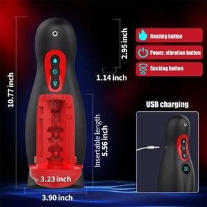 Masturbatiecup voor mannen met dubbele stimulatie, vibratie en zuigfunctie, automatische vibrator. - Product Image 2