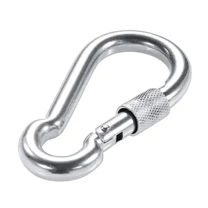 Hot Sales Factory Spring Snap Hook Clip Locking Carabiners Stainless Steel Screw Lock Small Aluminum Climbing Carabiner Clip