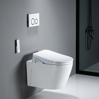 Cuvette de toilette en céramique suspendue au mur de style européen avec siège sans rebord et toilette à chasse d'eau à bas prix P-Trap