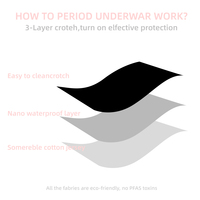 Braguitas Menstruales Lavables Sin Costuras con Diseño Invisible a Prueba de Fugas, Ropa Interior Reutilizable para el Periodo, Discreta