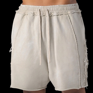 Pantalones Cortos Personalizados para Hombre, Estilo Vintage, Lavado Ácido, con Cordón Ajustable, de Felpa Francesa, con Patrón Sólido - Product Image 1